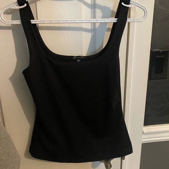 Dynamite Basic Black Tank Thick Comfy Fabric Square Neckline EUC - Picture 1 of 2